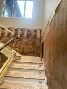 Stairs during Water Damage Restoration process