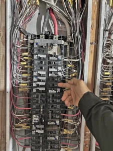 Wiring during a reconstruction of a restoration project