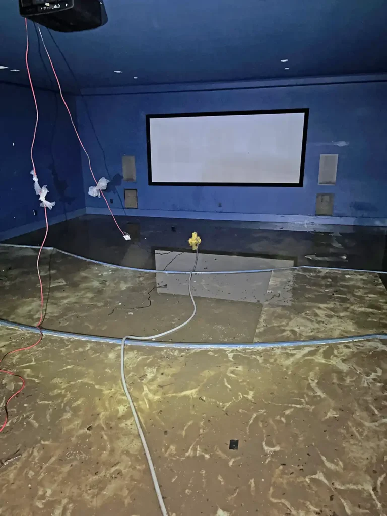 Water damaged room before water damage restoration