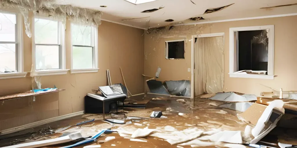 Photo of water damage in a house